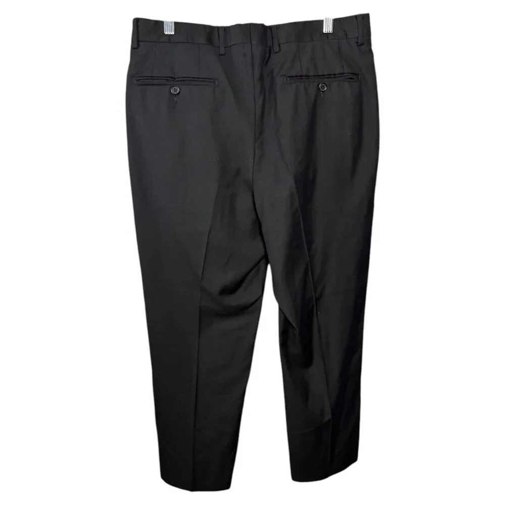 Santorelli Romeo Black 100% Virgin Wool MENS Dress Pants Made in ITALY Size 33